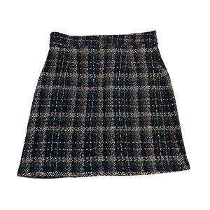 Chic Tweed Plaid Mini Skirt - Multicolour. Made in Italy.